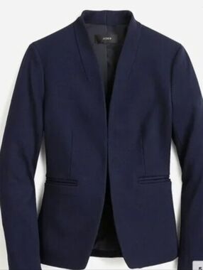 J. Crew Navy Pointe Collarless Women's Blazer